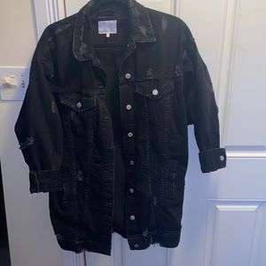 Zara oversized black jean jacket - size s